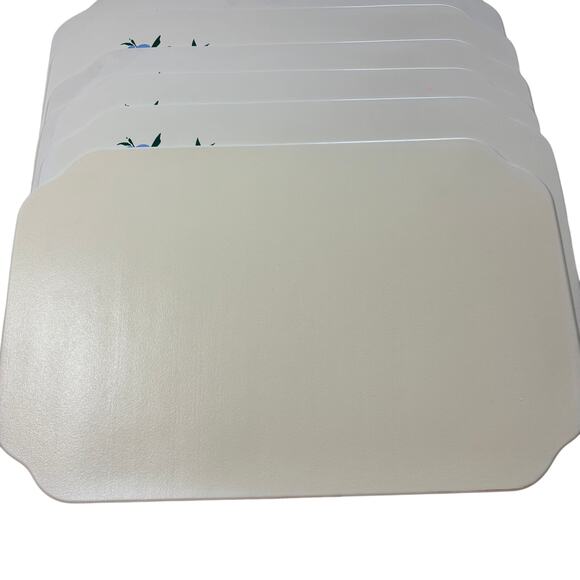 Vtg Oleg Cassinni set of 6  vinyl placemats and cloth napkins vintage - Picture 7 of 16